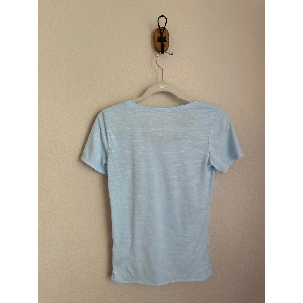 Nike Dri-FIT Scoop Neck T-Shirt Womens XS Light Blue Excellent Slub Knit Top
